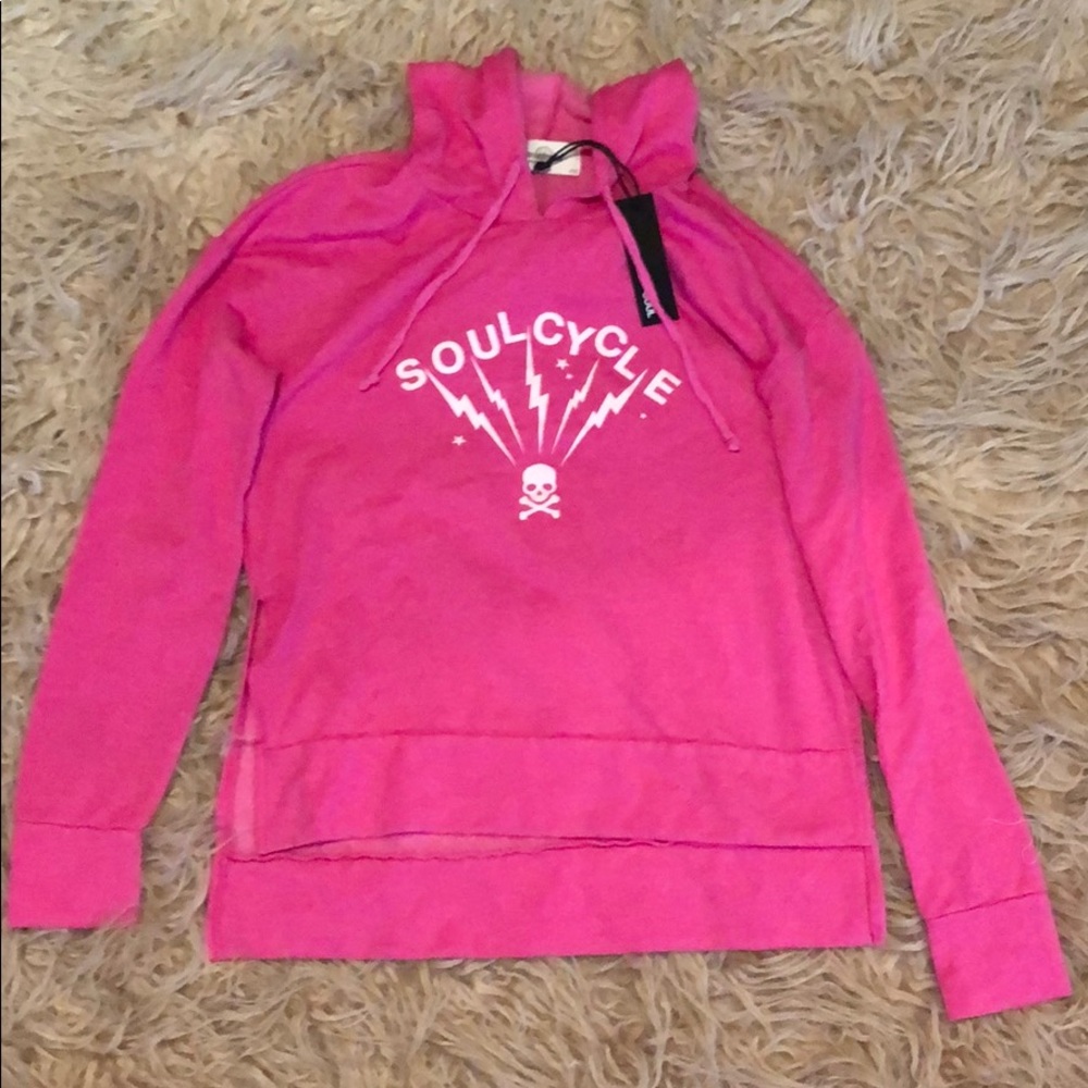 Soulcycle: Hot pink cropped soul hoodie. NWT